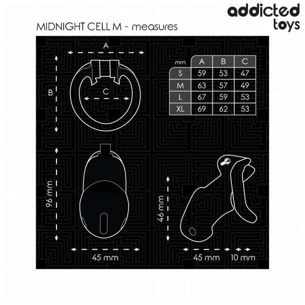 ADDICTED TOYS LOCKED - MINDNIGHT CELL PENIS CAGE 4.2 CM SIZE M - Image 5