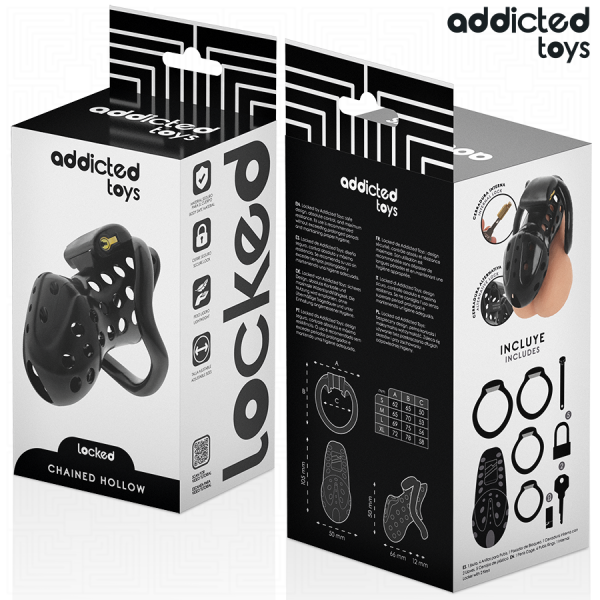 ADDICTED TOYS LOCKED - CHAINED HOLLOW PENIS CAGE 10.5 CM - Image 6