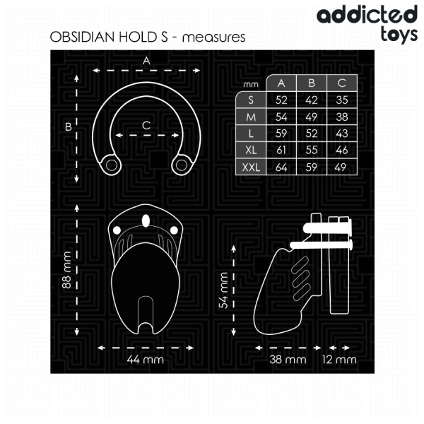 ADDICTED TOYS LOCKED - OBSIDIAN HOLD PENIS CAGE SIZE S - Image 5