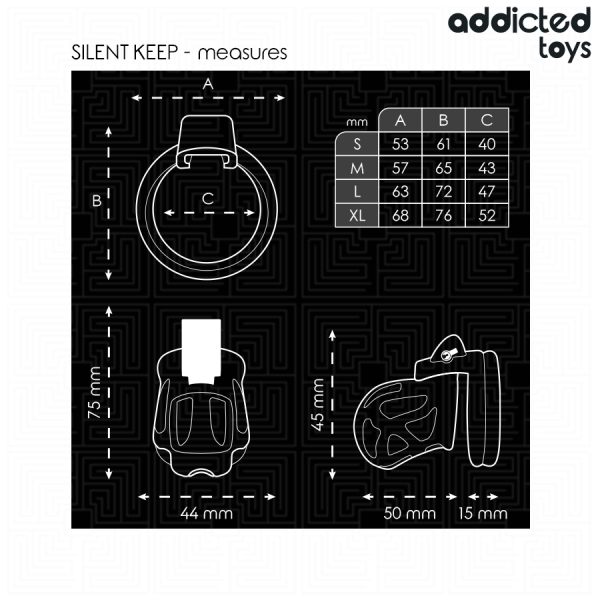ADDICTED TOYS LOCKED - SILENT KEEP PENIS CAGE 7.5 CM - Image 5