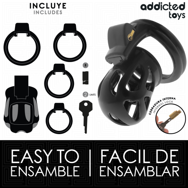 ADDICTED TOYS LOCKED - SILENT KEEP PENIS CAGE 7.5 CM - Image 4