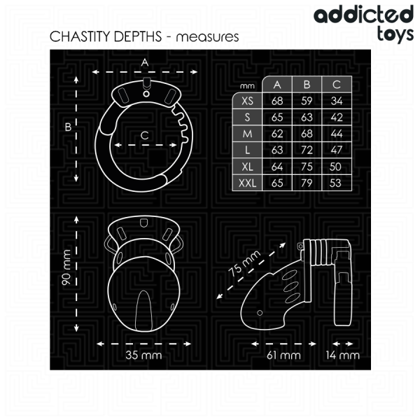 ADDICTED TOYS LOCKED - CHASTITY DEPTHS PENIS CAGE 7.5 CM - Image 5