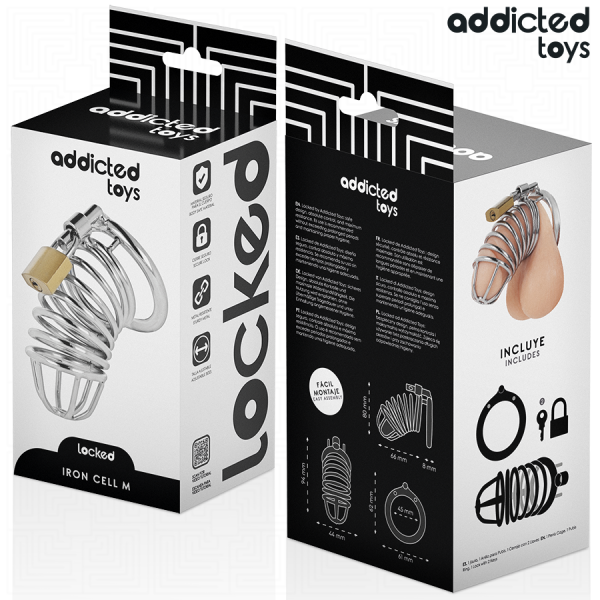 ADDICTED TOYS LOCKED - IRON CELL METAL PENIS CAGE SIZE M - Image 6