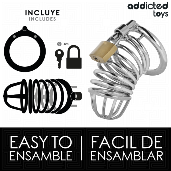 ADDICTED TOYS LOCKED - IRON CELL METAL PENIS CAGE 4 CM SIZE S - Image 4