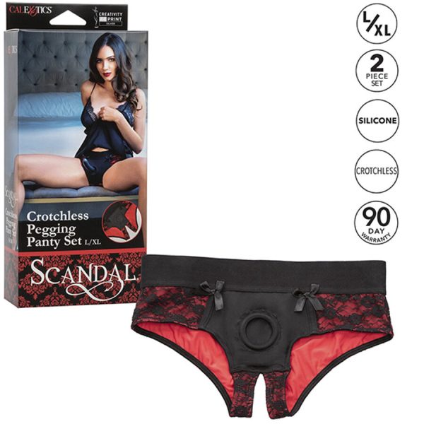 CALEXOTICS - SCANDAL SET OF CROTCHLESS PANTIES WITH DILDO SIZE L/XL - Image 7