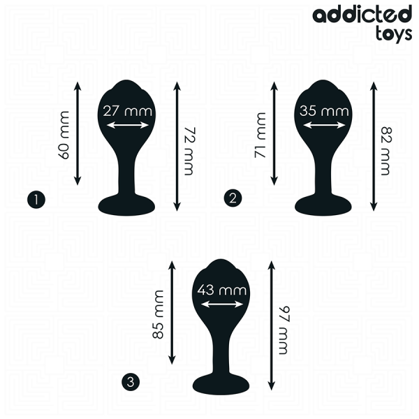 ADDICTED TOYS - SET OF 3 ANAL PLUG SILICONE WITH JEWEL - Image 4
