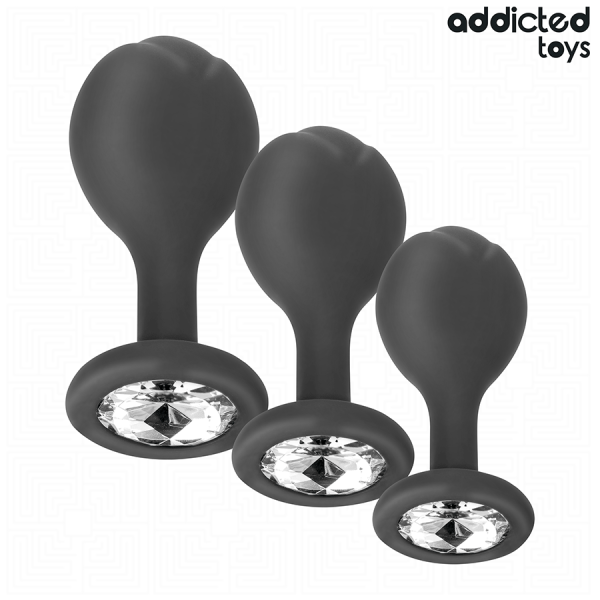 ADDICTED TOYS - SET OF 3 ANAL PLUG SILICONE WITH JEWEL - Image 2