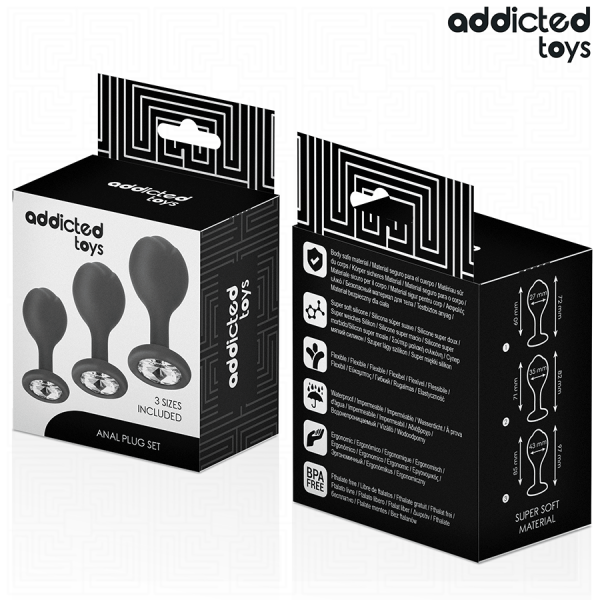 ADDICTED TOYS - SET OF 3 ANAL PLUG SILICONE WITH JEWEL - Image 7