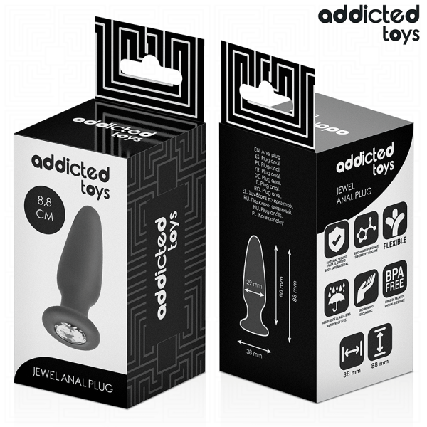 ADDICTED TOYS - ANAL PLUG WITH JEWEL SILICONE SIZE S 8.8 CM - Image 6