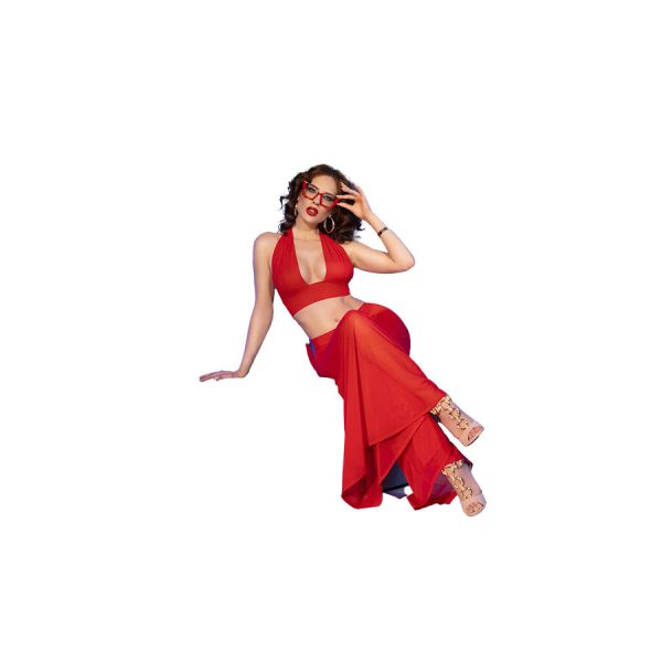 CHILIROSE - CR 4857 RED TOP AND PANTS SET SIZE - Image 4