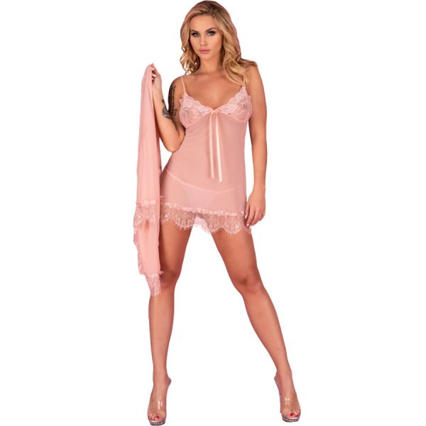 LIVCO CORSETTI FASHION - HYEONA 1710 BABYDOLL + THONG ROSE - Image 2