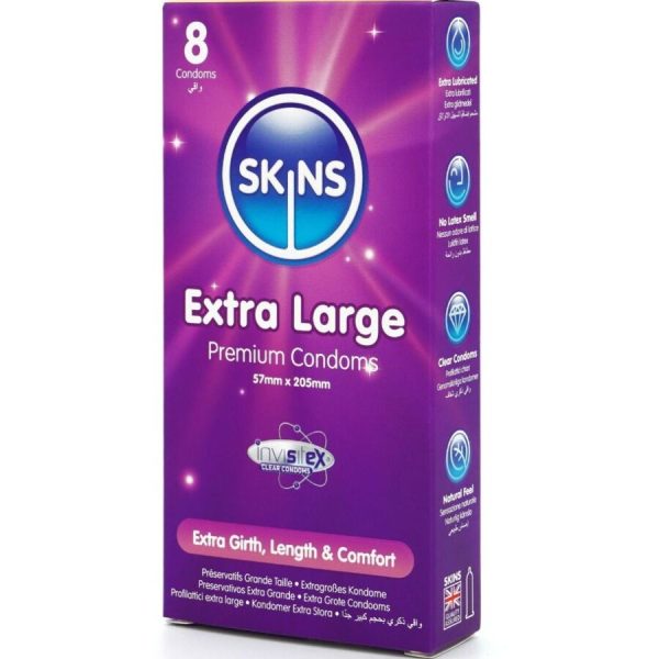 SKINS - EXTRA LARGE PREMIUM CONDOMS PACK 8 - Image 2