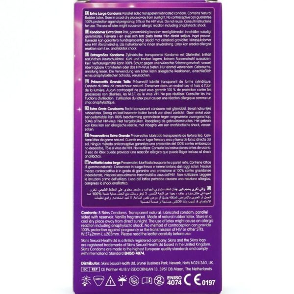 SKINS - EXTRA LARGE PREMIUM CONDOMS PACK 8 - Image 4