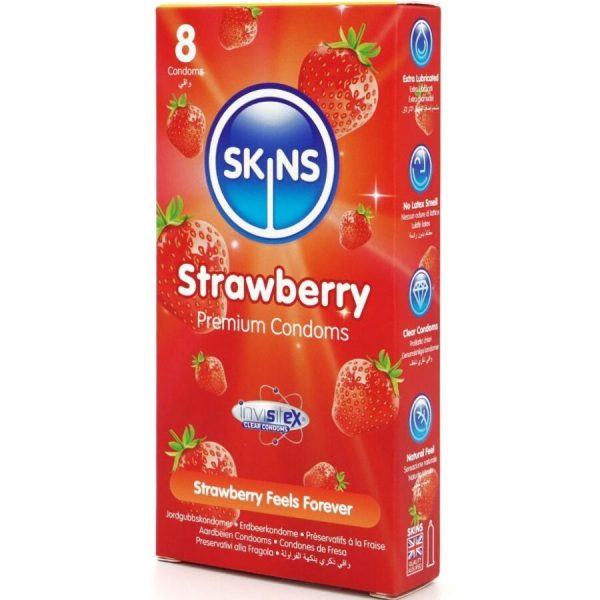SKINS - STRAWBERRY PREMIUM CONDOMS PACK 8 - Image 2