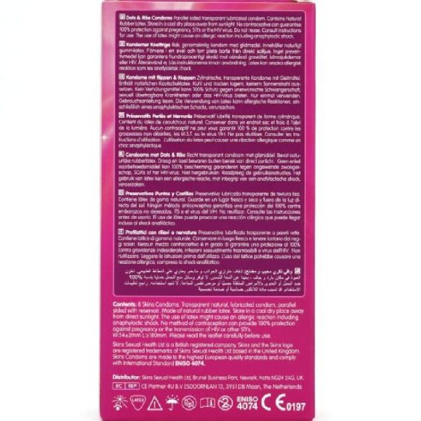 SKINS - DOTS & RIBS PREMIUM CONDOMS PACK 8 - Image 4