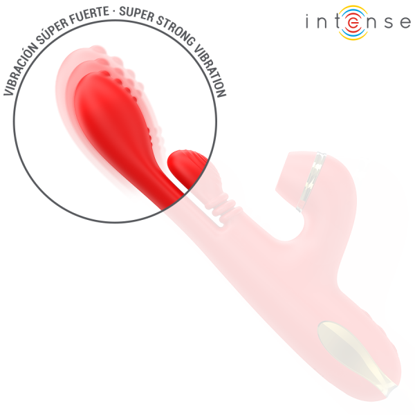 INTENSE - KATY MULTIFUNCTION CLITORIS STIMULATOR 4 INTERCHANGEABLE HEADS RED - Image 7