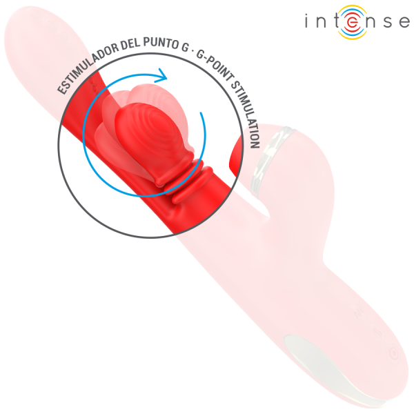 INTENSE - KATY MULTIFUNCTION CLITORIS STIMULATOR 4 INTERCHANGEABLE HEADS RED - Image 5
