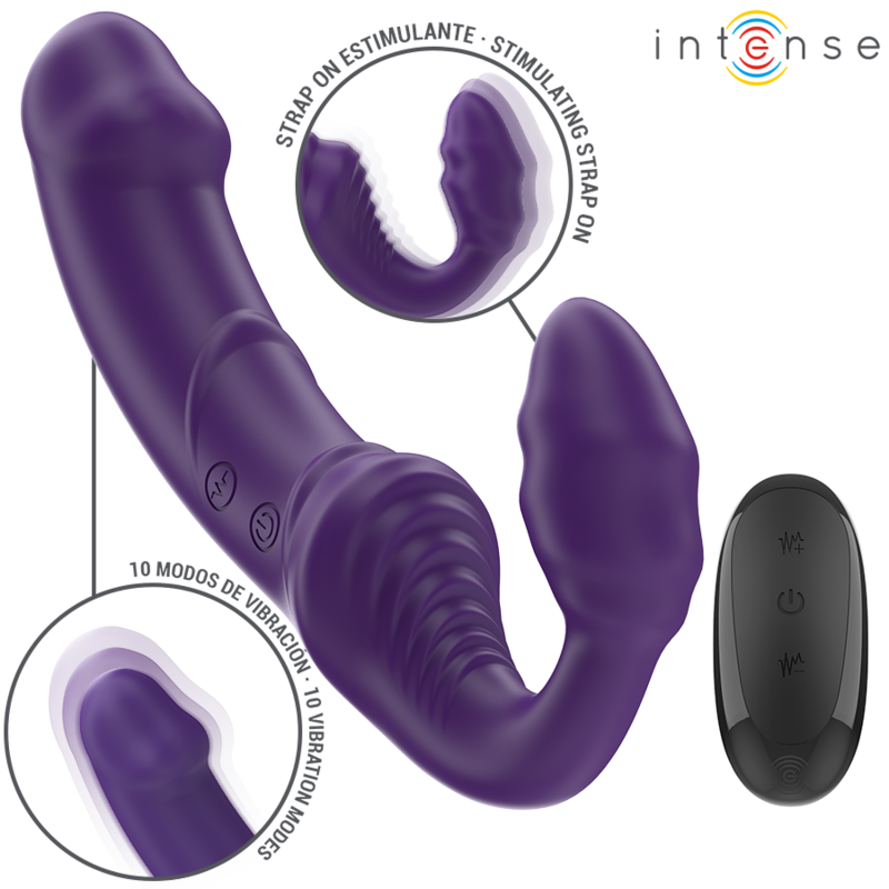 INTENSE - JILL DOUBLE VIBRATOR 20 CM PURPLE REMOTE CONTROL - Image 2