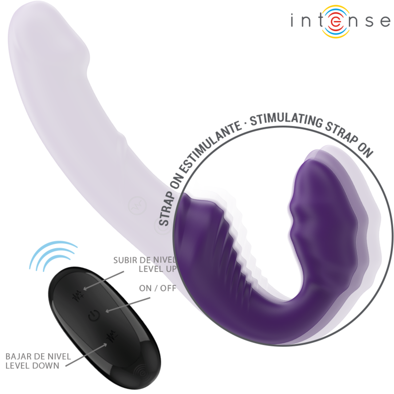 INTENSE - JILL DOUBLE VIBRATOR 20 CM PURPLE REMOTE CONTROL - Image 4