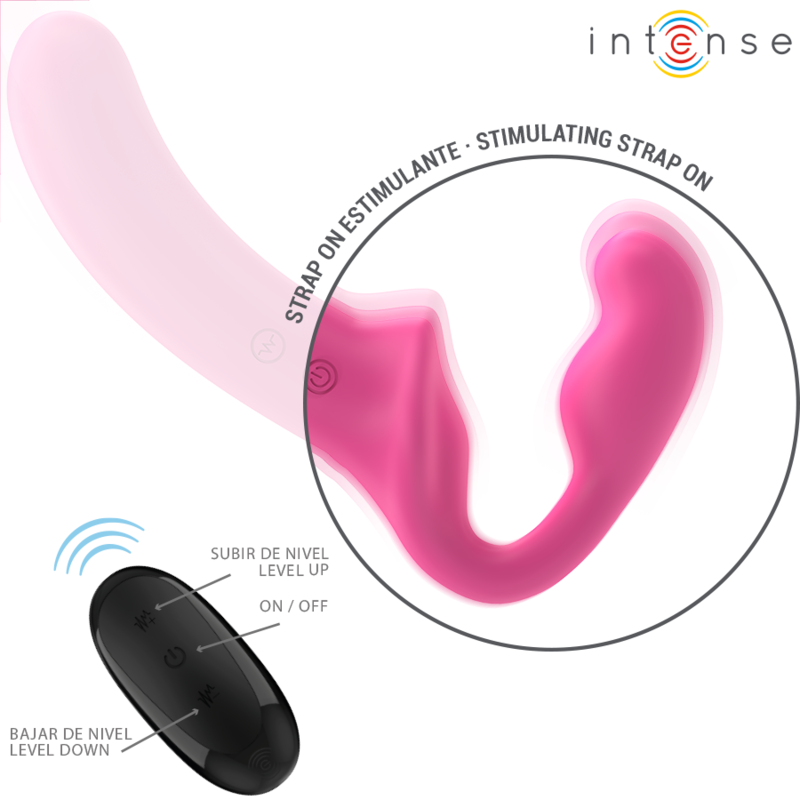 INTENSE - AMY DOUBLE VIBRATOR 20 CM PINK REMOTE CONTROL - Image 4