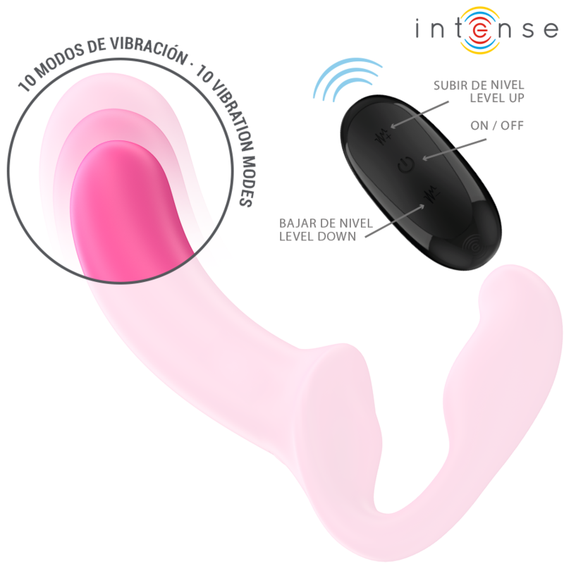 INTENSE - AMY DOUBLE VIBRATOR 20 CM PINK REMOTE CONTROL - Image 5