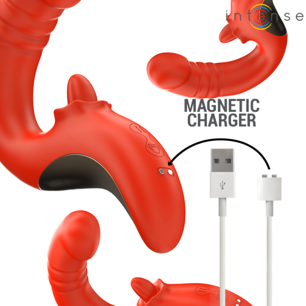 INTENSE - PAULINA VIBRATOR AND STIMULATOR IN U SHAPE RED - Image 8