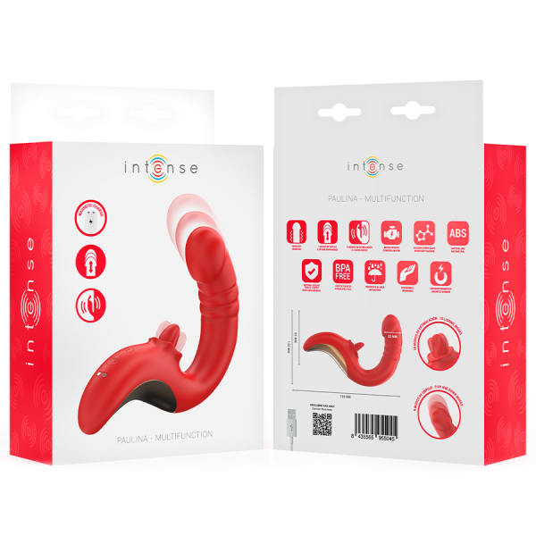 INTENSE - PAULINA VIBRATOR AND STIMULATOR IN U SHAPE RED - Image 9
