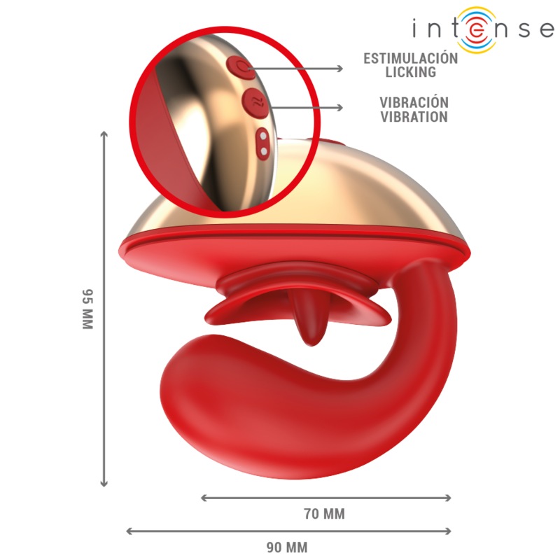 INTENSE - MARIAH VIBRATOR & STIMULATOR IN U SHAPE 10 VIBRATIONS RED - Image 5