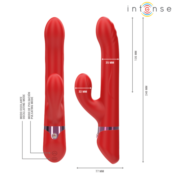 INTENSE - LELE MULTIFUNCTION VIBRATOR ROTATING & OSCILLATION & STIMULATION RED - Image 3