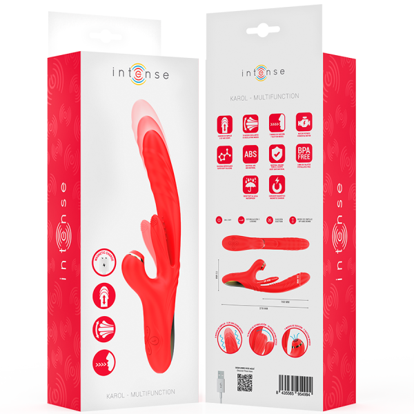 INTENSE - KAROL MULTIFUNCTION VIBRATOR THRUST & STIMULATION & STIMULATING WAVES RED - Image 8
