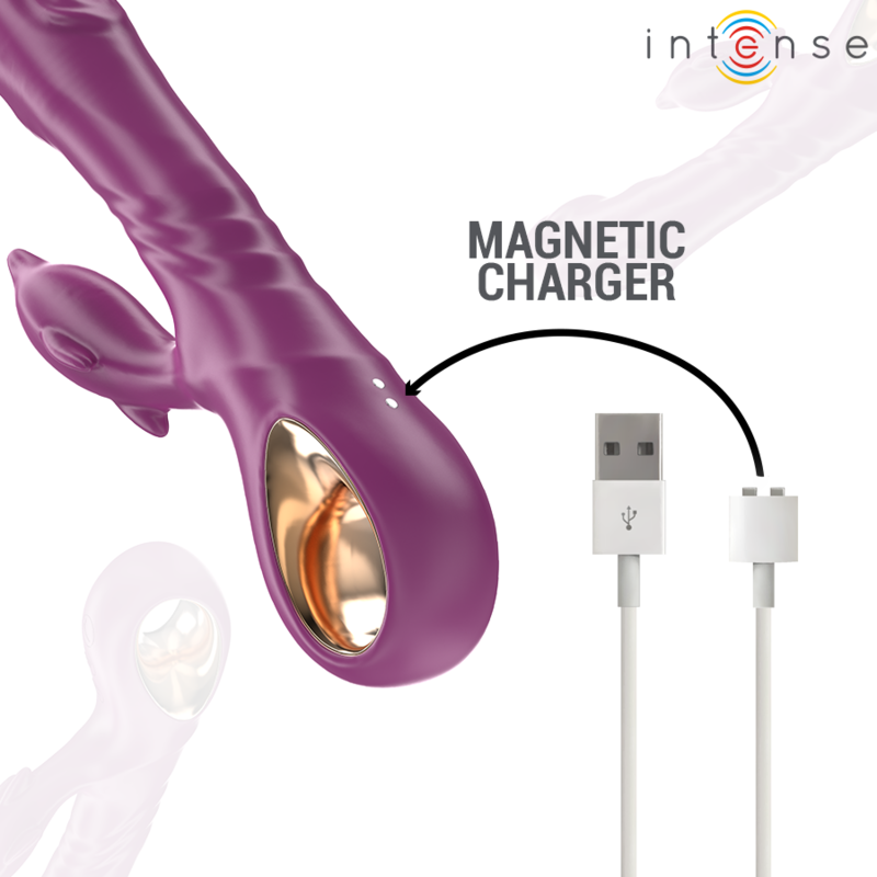 INTENSE - HALLE MULTIFUNCTION VIBRATOR WITH DOLPHIN STIMULATING TONGUE PURPLE - Image 7