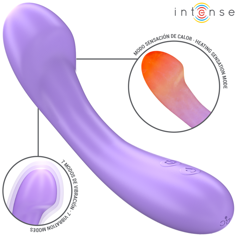 INTENSE - BECKY VIBRATOR 19 CM HEATABLE 7 VIBRATIONS PURPLE - Image 2