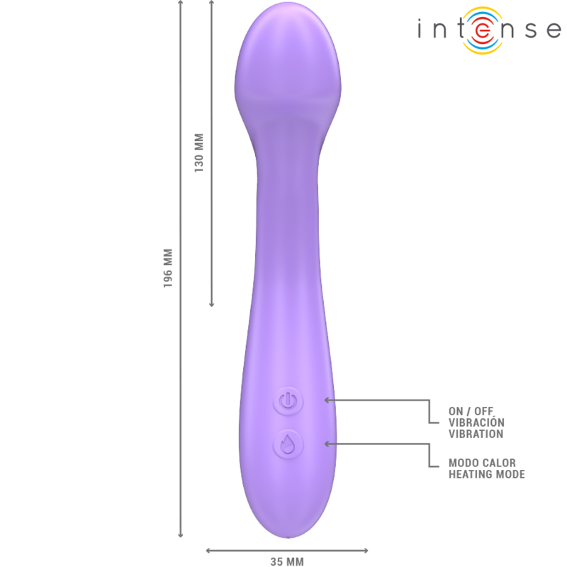 INTENSE - BECKY VIBRATOR 19 CM HEATABLE 7 VIBRATIONS PURPLE - Image 6