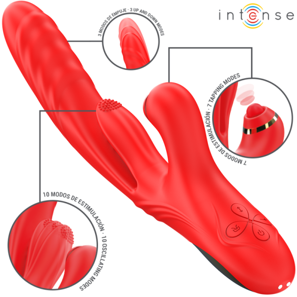 INTENSE - ROSALIA MULTIFUNCTION VIBRATOR 3 IN 1 RED - Image 2