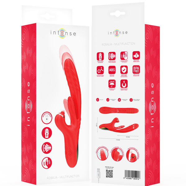 INTENSE - ROSALIA MULTIFUNCTION VIBRATOR 3 IN 1 RED - Image 8