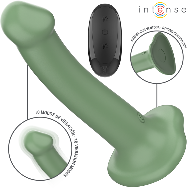 INTENSE - BECCA VIBRATOR WITH SUCTION CUP 10 VIBRATIONS GREEN REMOTE CONTROL - Image 2