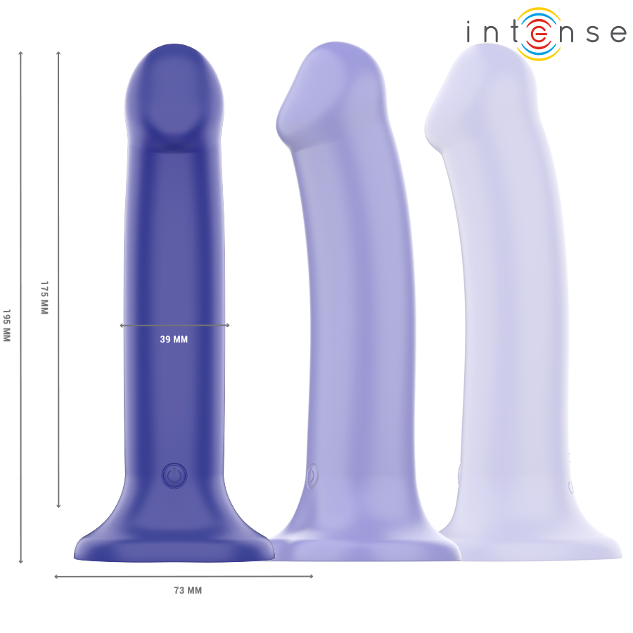 INTENSE - VICTORIA VIBRATOR WITH SUCTION CUP 10 VIBRATIONS DARK BLUE REMOTE CONTROL - Image 3