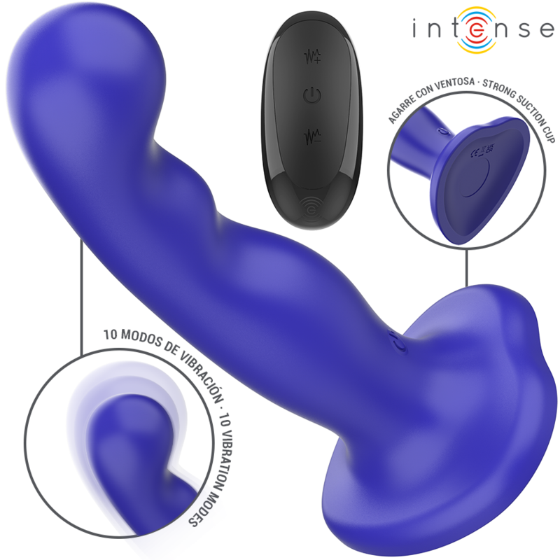 INTENSE - SHORTY VIBRATOR WITH SUCTION CUP BLUE REMOTE CONTROL - Image 2