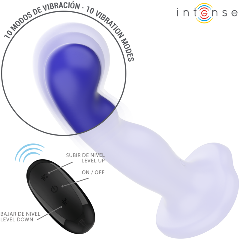 INTENSE - SHORTY VIBRATOR WITH SUCTION CUP BLUE REMOTE CONTROL - Image 4