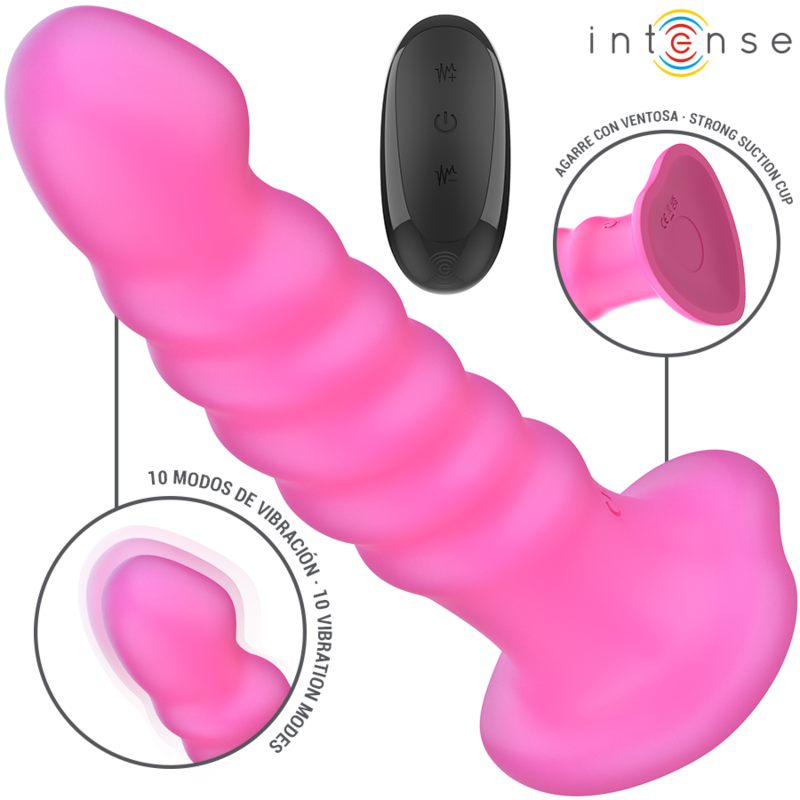 INTENSE - CINDY VIBRATOR SIZE L SPIRAL DESIGN 10 VIBRATIONS PINK REMOTE CONTROL - Image 2
