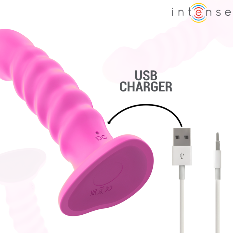 INTENSE - CINDY VIBRATOR SIZE L SPIRAL DESIGN 10 VIBRATIONS PINK REMOTE CONTROL - Image 6