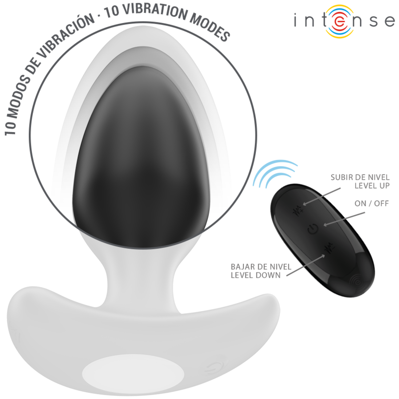 INTENSE - JOEY ANAL PLUG 10 VIBRATIONS BLACK REMOTE CONTROL - Image 5