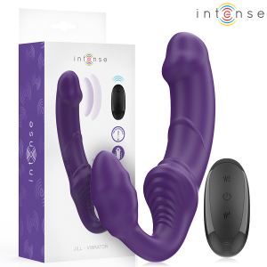 INTENSE - JILL DOUBLE VIBRATOR 20 CM PURPLE REMOTE CONTROL