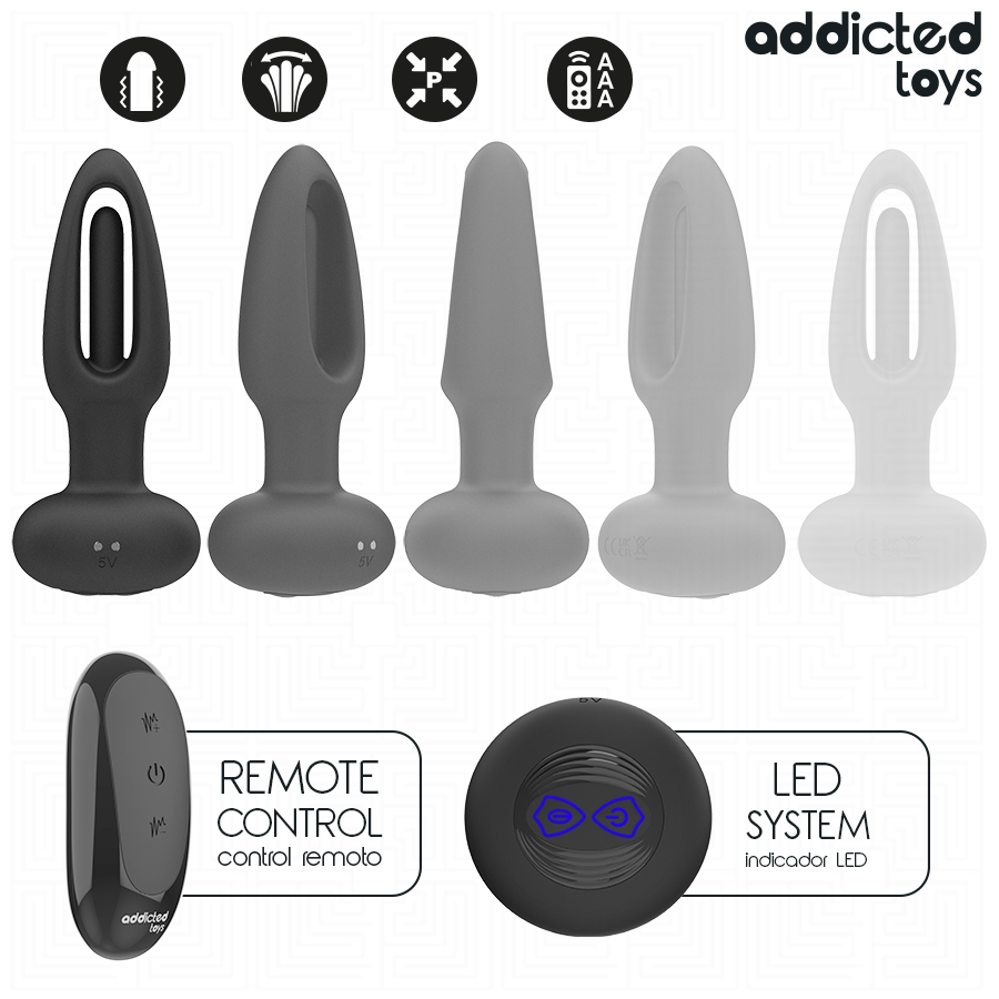 ADDICTED TOYS - ANAL PLUG WITH VIBRATING TONGUE AND REMOTE CONTROL - Image 4