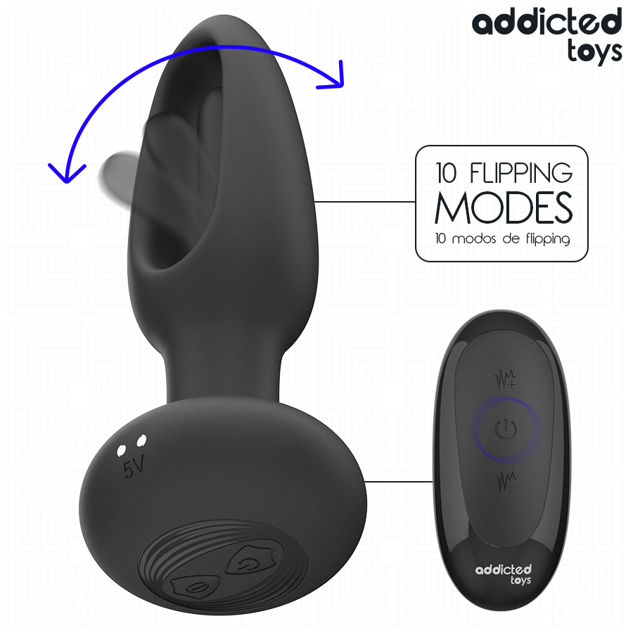 ADDICTED TOYS - ANAL PLUG WITH VIBRATING TONGUE AND REMOTE CONTROL - Image 2