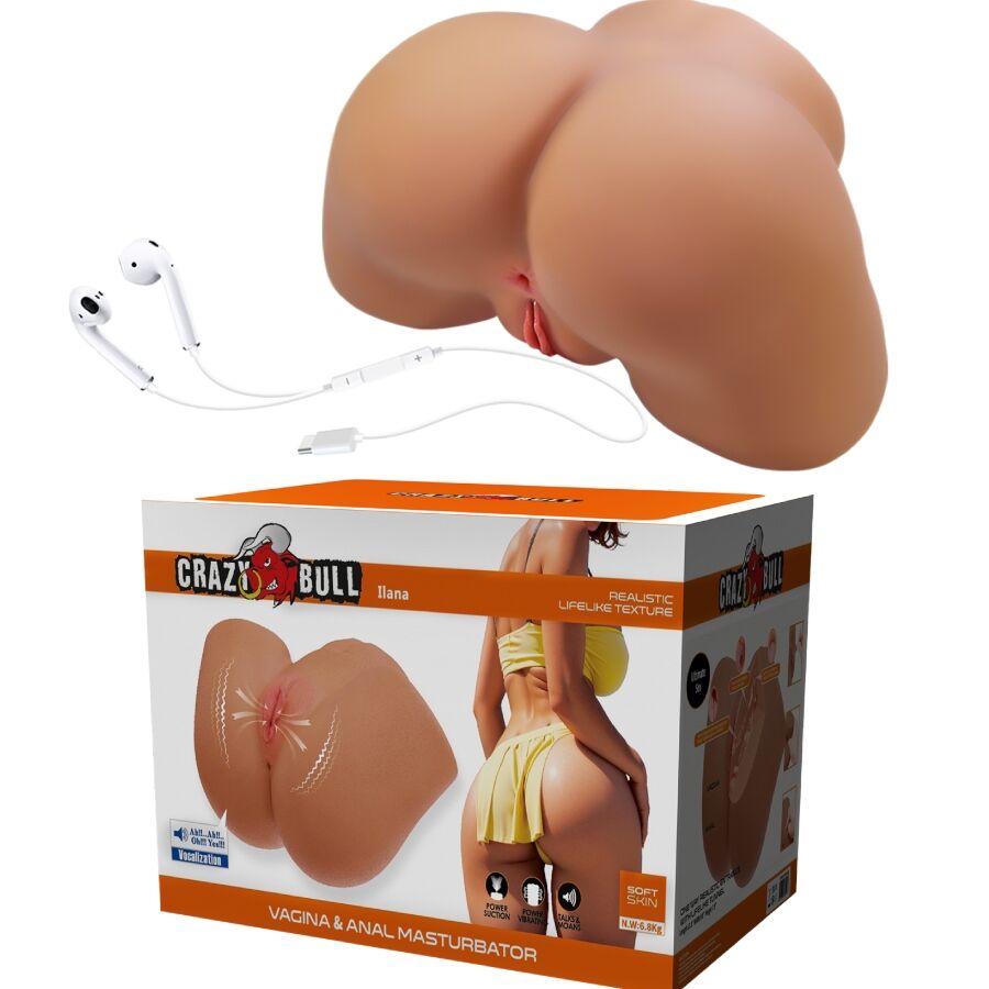 CRAZY BULL - ILANA REALISTIC FEMALE BUTT VIBRATOR AND SUCKER WITH SOUND 6.8 KG - Image 2