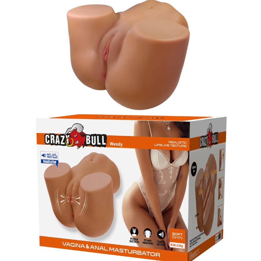 CRAZY BULL - WENDY REALISTIC FEMALE BUTT VIBRATOR AND SUCKER WITH SOUND 11 KG - Image 2
