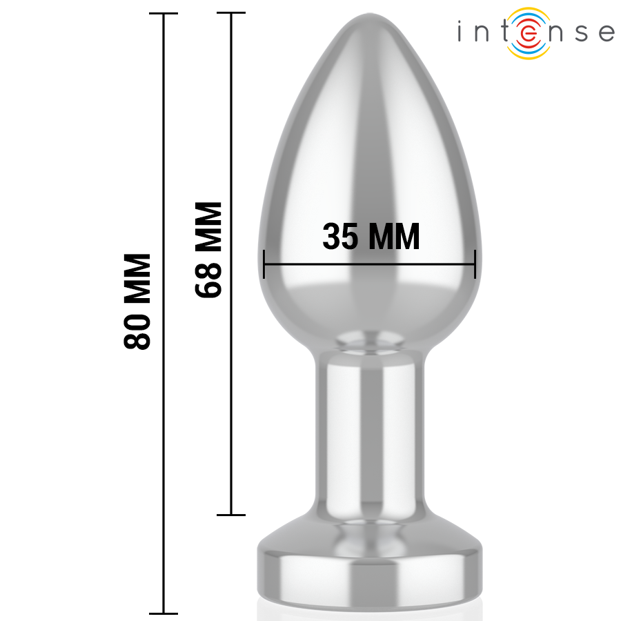 INTENSE - VIBRATING METAL ANAL PLUG WITH LED LIGHTS AND REMOTE CONTROL - SIZE S - Image 4