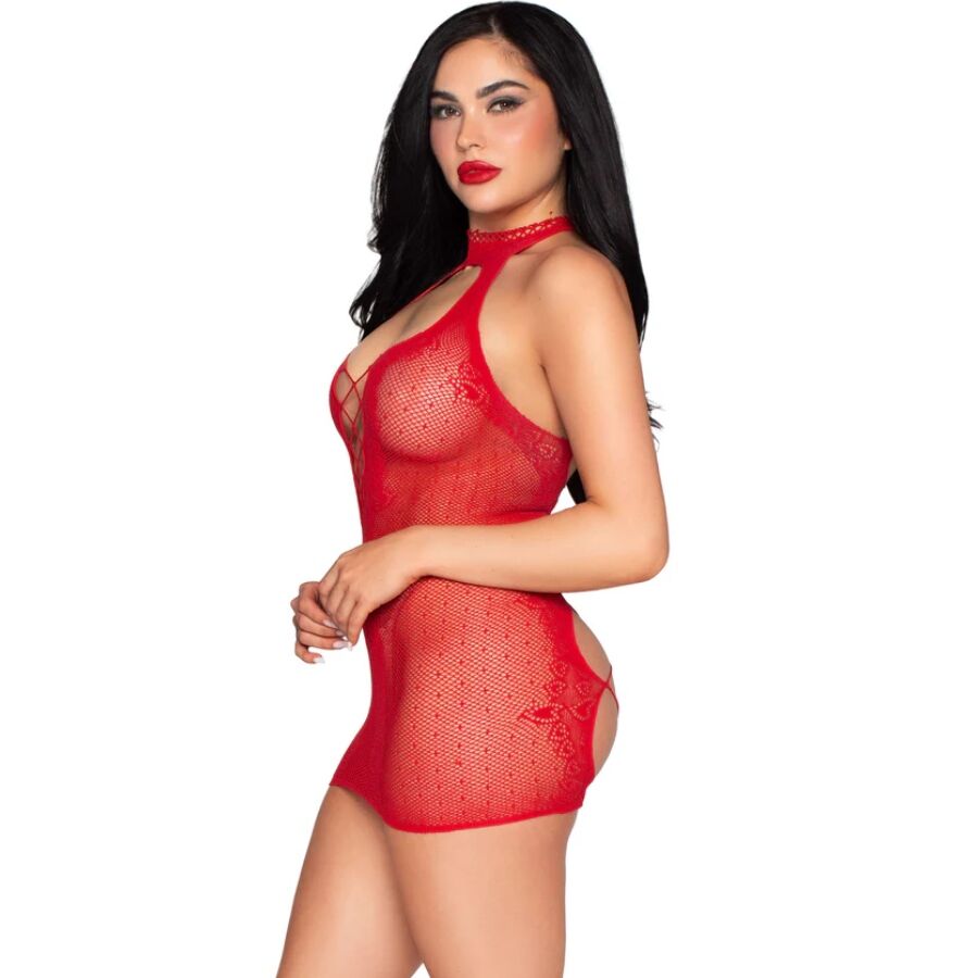 LEG AVENUE - 81675 HALTER MINI DRESS RED - ONE SIZE - Image 2