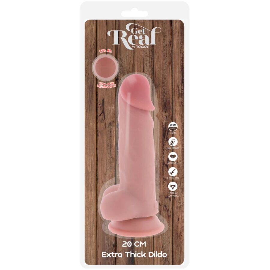 GET REAL - DELUXE REALISTIC PENIS WITH TESTICLES EXTRA THICK 20 CM - Image 5